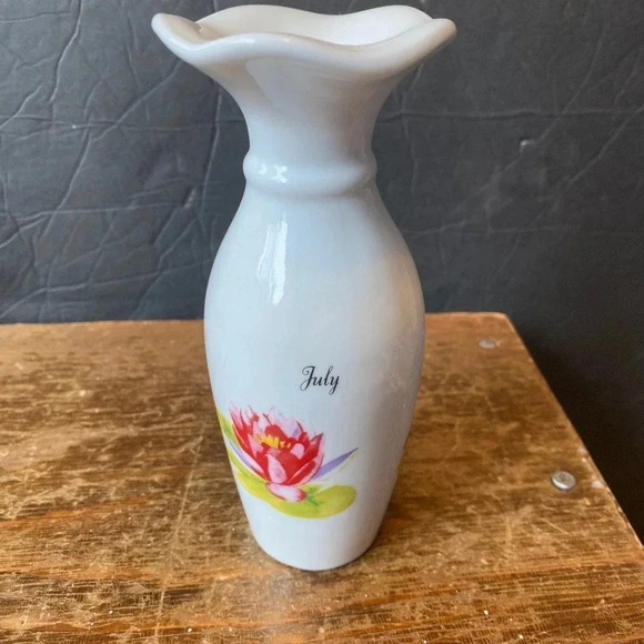 Mini Water Lily Asian Dudhism  Floral Print Home Office Decor Vase - Picture 7 of 7